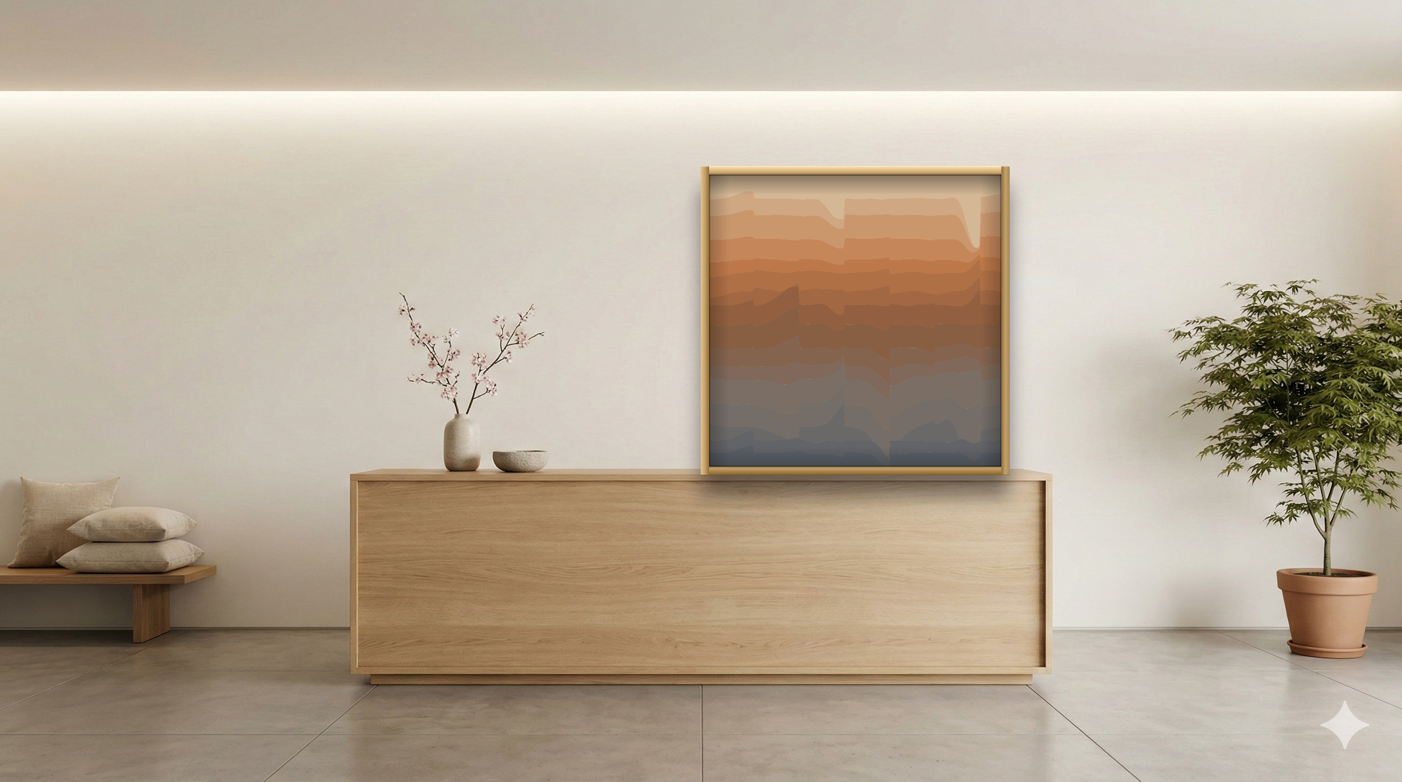 Japandi hotel setting