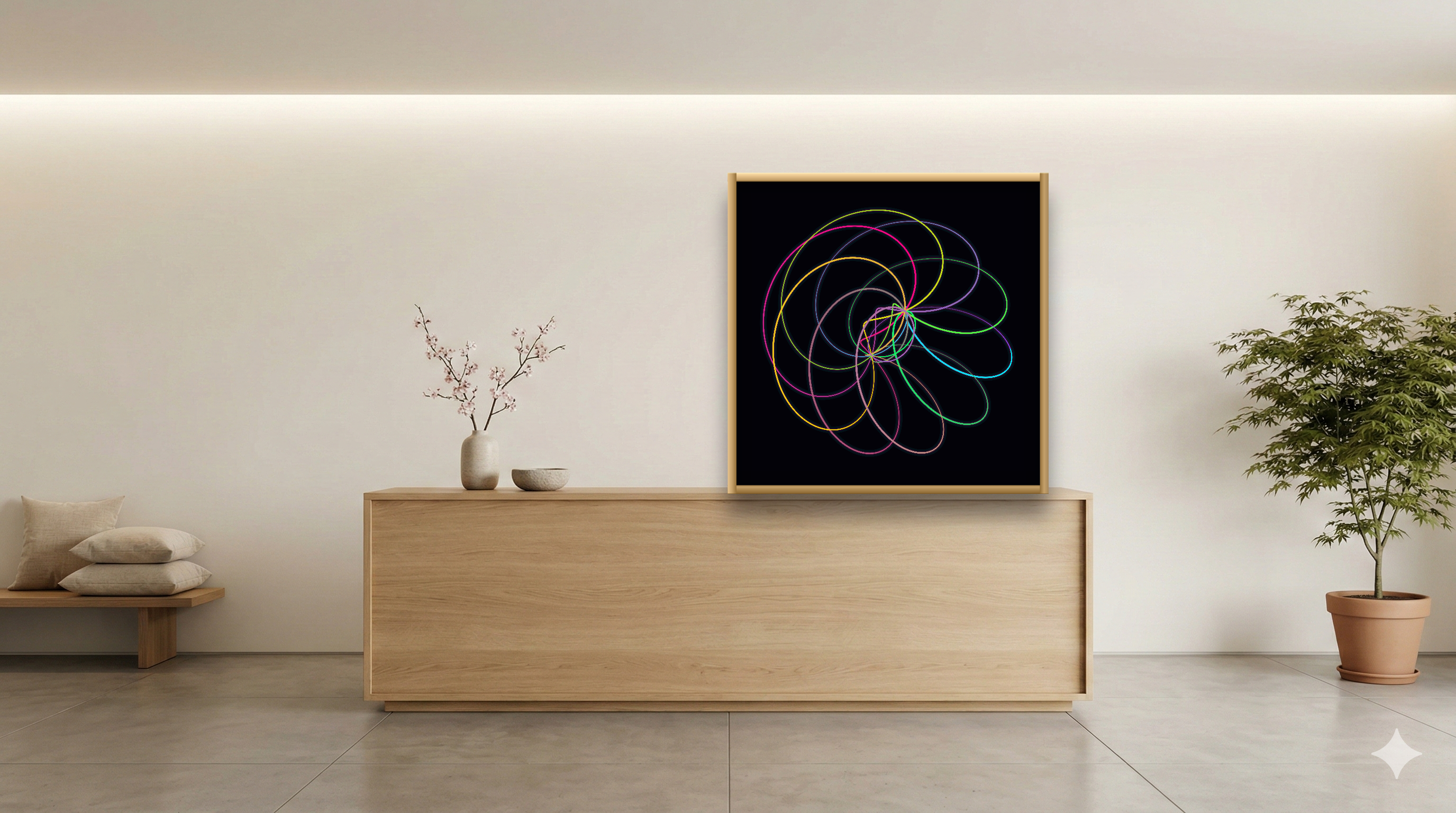 Japandi hotel setting