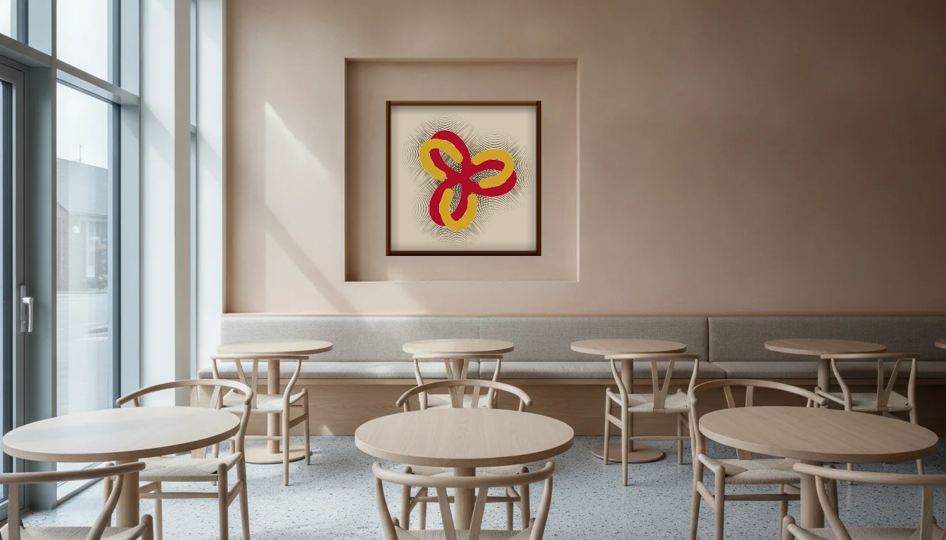 A Lumen & Logic artwork hanging in a Restaurant hotel interior — Dining room · Copenhagen