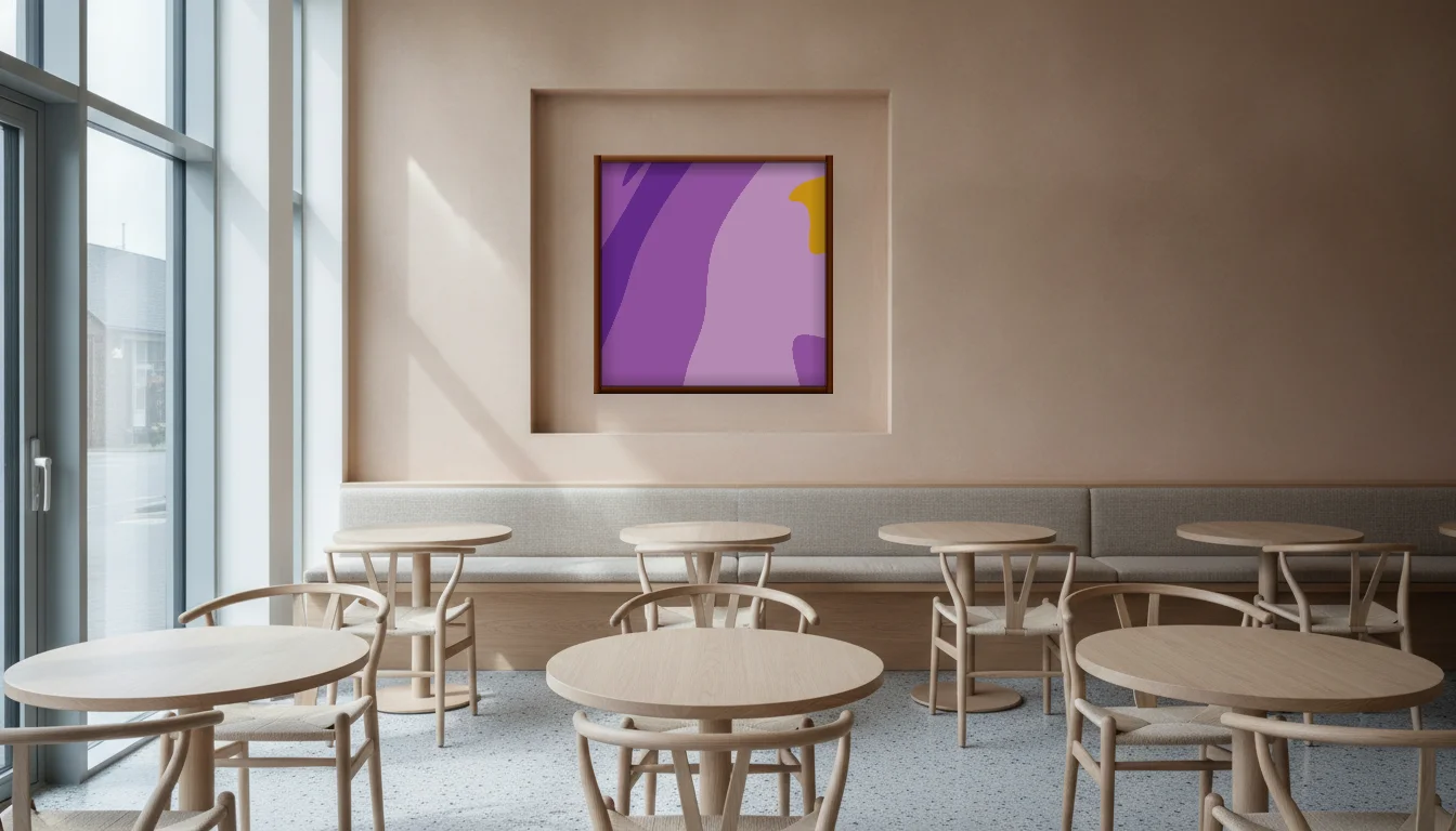 A Lumen & Logic artwork hanging in a Restaurant hotel interior — Dining room · Copenhagen