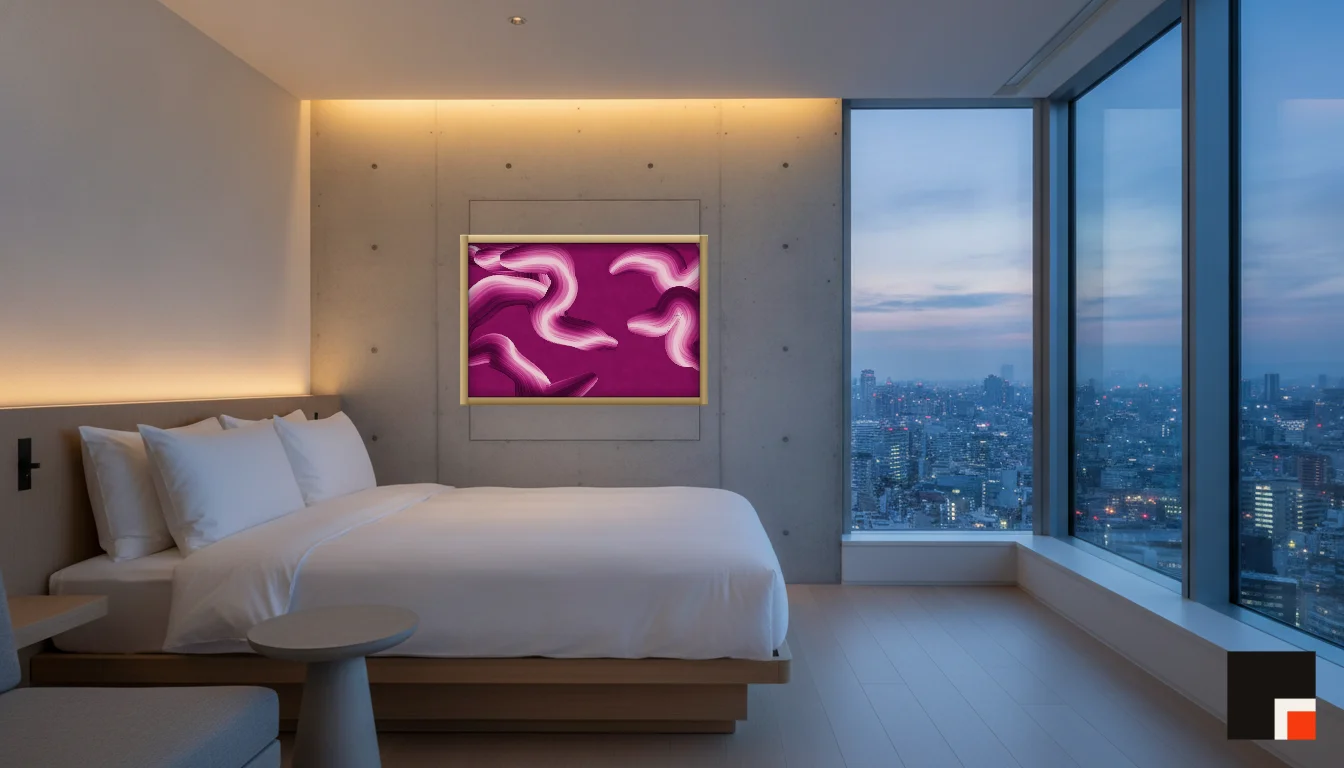 A Lumen & Logic artwork hanging in a Tokio hotel interior — Suite, 41st floor · Tokyo