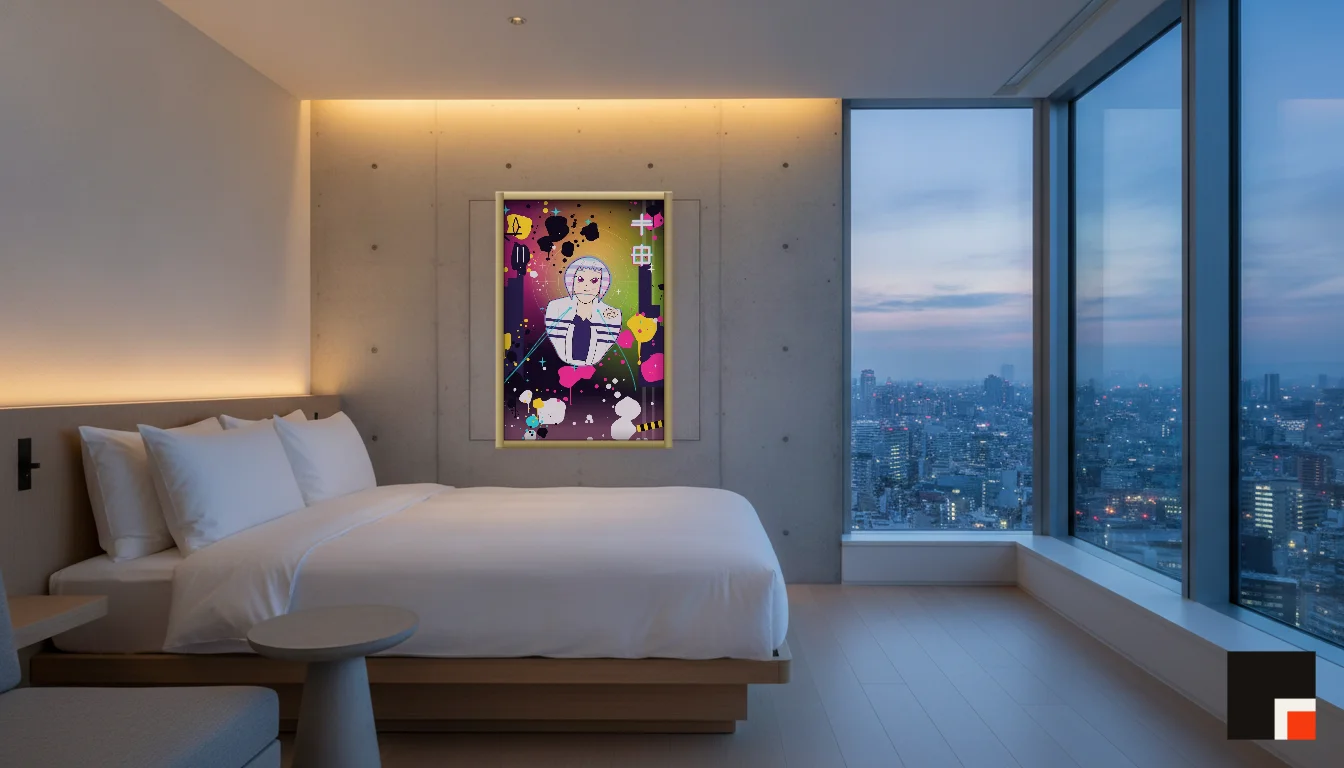 A Lumen & Logic artwork hanging in a Tokio hotel interior — Suite, 41st floor · Tokyo