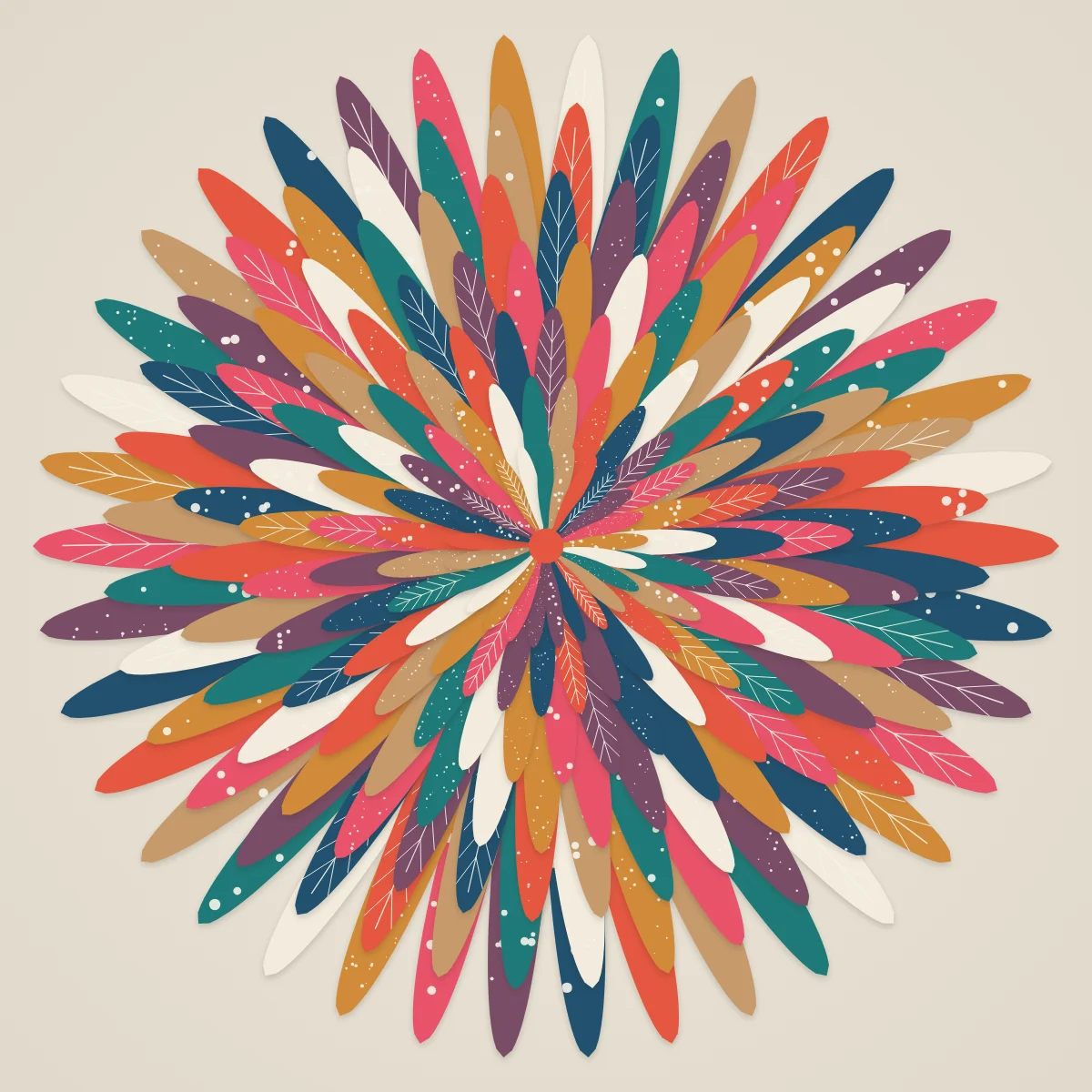 Feather Mandala — generative artwork by Lumen & Logic