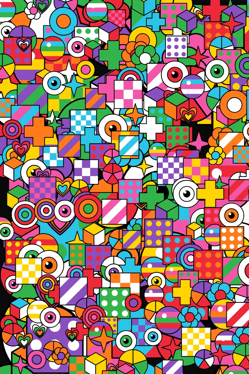 Sticker Bomb — generative artwork by Lumen & Logic
